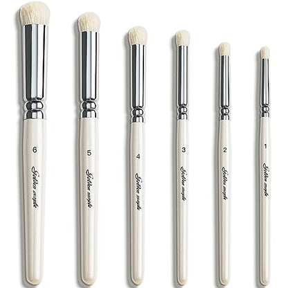 Golden Maple Dry Brush Miniature Painting Drybrush Set - 6PC Professional Miniature Paint Brushes for Miniatures, Model, Enamel & Fantasy Figurines Painting（Pearl White） - color: White