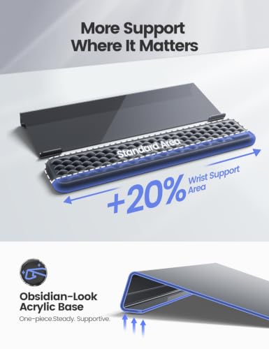 Vaydeer Keyboard Stand with Wrist Rest Set, Acrylic Keyboard Riser for Desk with Memory Foam Wrist Pad, Ergonomic Computer Support Rest Typing Cushion for Office Gaming Home Desktop Accessories - style: Keyboard Stand & Wrist Rest