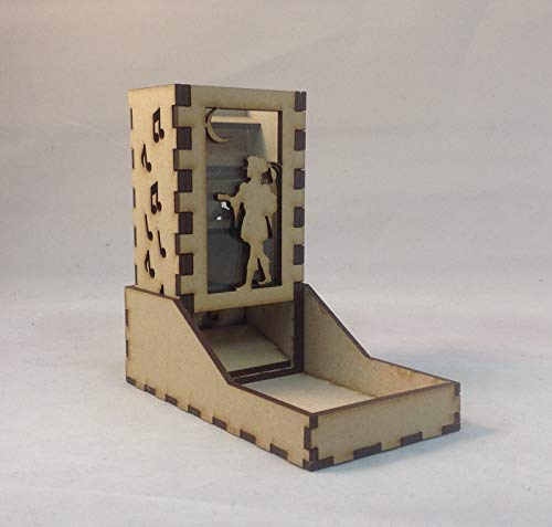 Bard Mini Dice Tower v1 Glass Green Acrylic Window Laser Cut MDF Unique Gift