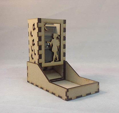 Bard Mini Dice Tower v1 Glass Green Acrylic Window Laser Cut MDF Unique Gift