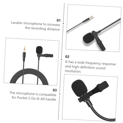 Clip Lavalier Microphone for Live Streaming and Meetings Compatible Pocket Sturdy Collar Clip for Secure Use Sound Capture for Vlogs and Gaming