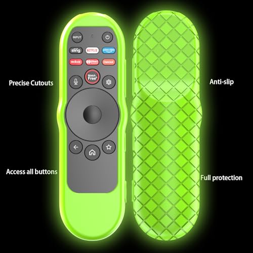 Case Cover for VIZIO XRT270 Smart TV Remote Control Silicone Skin Sleeve with Lanyard Glow in the Dark Green - color: Green