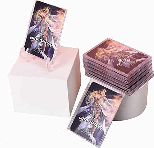 Card Sleeves, Trading Cards Sleeves Kit - 20 Hard Plastic Covers Soft Clear Card Sleeves + 5 Display Stand - Basketball, Football, Baseball,Game Card Protectors, White - color: 20 + 5