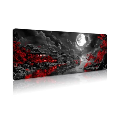 Extended Gaming Mouse Pad, Large Mouse Mat 3 mm Nature Rubber Base Mousepad with Stitched Edges, Non-Slip Desk Mat for Office Home Great Gift 31.5x11.8 Inch (Dark Canyon 6) - color: Dark Canyon 6