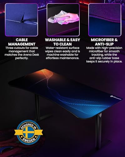 Arozzi Arena Gaming Desk Pad D008 | Full Desk Mouse Pad, Washable Desk Mat, Anti-Slip Rubber Base, Water-Resistant Surface - color: D008