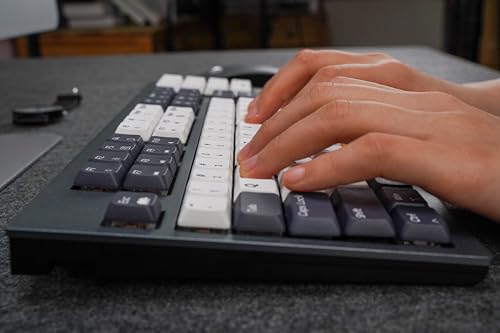 Willow Mechanical Keyboard, 102 Keys, MAC/Win, Space Gray, Gateron Red Linear Hot Swap Switches, RF 2.4, Bluetooth, USB, PBT Keycaps, Aluminum Top