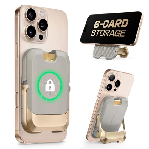 SUPCASE for MagSafe Wallet with Stand, Magnetic Wallet for Men Women, [Hold 6 Cards] [RFID Blocking] [Strong Magnetic Lock] Phone Stand Card Holder for iPhone 17/16/15/14/13/12 Series, Desert Storm - color: Desert Storm