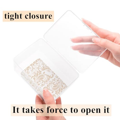 Tebery 20 Pcs Plastic Playing Card Cases Clear, Waterproof Card Deck Box for Game, Sturdy Trading Card Holder, Portable Card Game Storage Container for Party, Travel, Outdoors, Snap Closed