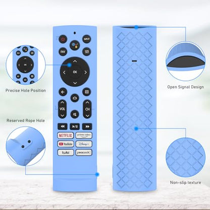 Protective Cover for Hi-Sense U7G, ERF3A90, U8 U9G Series 4K ULED Remote Protector,Glow Blue - color: Glow Blue