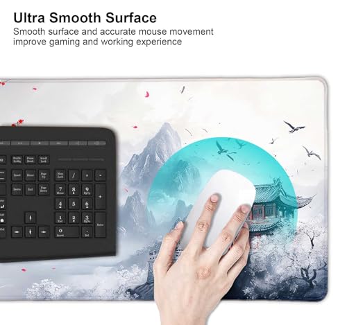 Large Mouse Pad, Desk Mat Computer Keyboard Pad Non-Slip Rubber Base Waterproof with Stitched Edges for Laptop Gaming, Office & Home 31.5 x 11.8 Inch (XL-03) - color: Xl-03