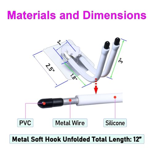 Moldable Adhesive Wall Hooks, Bendable Controller Mount for Gaming, Universal Headset & Router Holder, No Drill Peel & Stick, Silicone Material, 4 Pack (2W/2B)