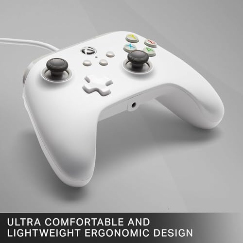 PowerA Wired Controller for Xbox Series X|S - White, gamepad, wired video game controller, gaming controller, works with Xbox One - style: White