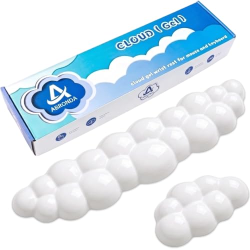 Gel Cloud Keyboard & Mouse Wrist Rest Set - Cloud Keyboard Wrist Rest Pad & Mouse Support for Office Gaming Pad Computer Laptop Ergonomic Comfortable Pain Relief- Cloud Pad Set - color: Pad Set - Cloud White