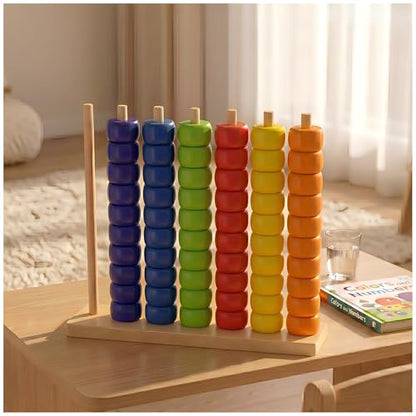 Toywoo Wooden Giant Color Matching & Stacking Game - Fast-Paced Family Challenge Board Game for Kids & Adults, Screen-Free Brain Teaser Puzzle for Game Night & Educational Play