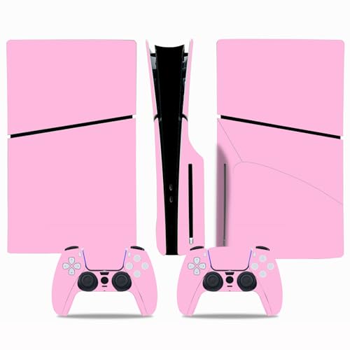 Console Skin Sticker Wrap Compatible with PS5 Slim Disc (Pink) | Protective Vinyl Decal, Game Controller Cover - color: Pink