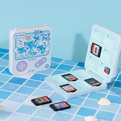 GeekShare Portable Switch Game Card Case - 12 Game Card Slots, Compatible with Switch Lite/Switch/Switch OLED (Shark Party) - size: For Switch 2017/Switch OLED/Switch Lite