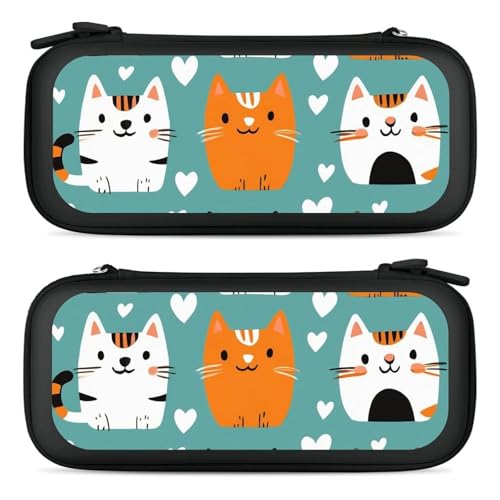Hard Shell Travel Case Compatible with Switch, Portable Protective Carrying Bag with 15 Game Cartridges, Cats Lovers Games Accessories - color: Color(83)