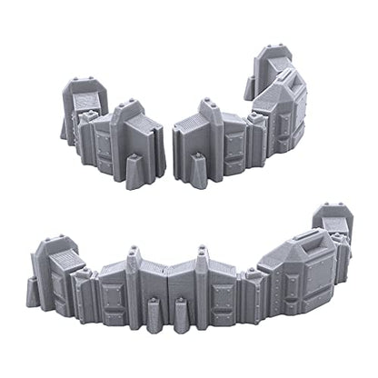 EnderToys Connecting Barricade Wall Set, Terrain Scenery for Tabletop 28mm Miniatures Wargame, 3D Printed and Paintable