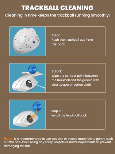 Wireless Trackball Mouse, Adjustable Angle Rechargeable Backlit-White Mouse | MAM1 Pro Ergonomic Mouse Rollerball Thumb mice with 5 Level DPI, 3 Devices Connection (USB & Bluetooth ) for PC, Windows - color: White Mouse