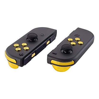 eXtremeRate Chrome Gold Full Set Replacement Buttons for Nintendo Switch & OLED JoyCon, ABXY Direction Keys SR SL L R ZR ZL + - Home Capture Trigger Buttons Springs - Controller Without - color: Chrome Gold