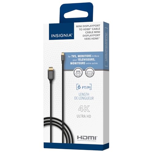 Insignia - 6' Mini DisplayPort-to-HDMI Cable - Black - size: 6 ft, style: 6 ft