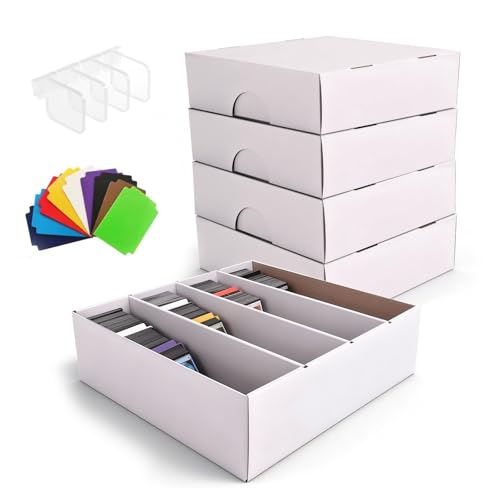 CHAIARRY 4-pack Sports Card Storage Boxes 3200 Count, Cardboard Trading Card, Large Capacity Card Cases for Baseball Cards, Sports Cards, TCG, MTG & All Trading Card Games