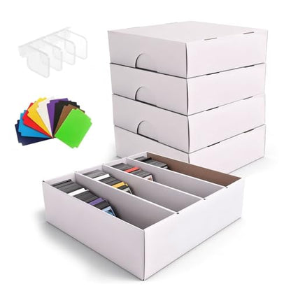 CHAIARRY 4-pack Sports Card Storage Boxes 3200 Count, Cardboard Trading Card, Large Capacity Card Cases for Baseball Cards, Sports Cards, TCG, MTG & All Trading Card Games