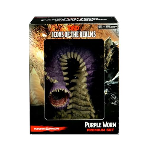 WizKids D&D Icons of The Realms: Fangs and Talons - Purple Worm Premium Set - style: Purple Worm