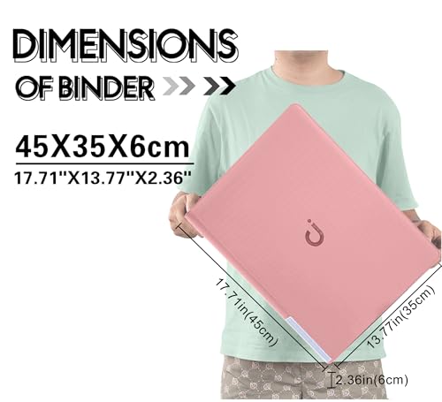 D DACCKIT Card Binder 16 Pocket - Fits 1024 Cards，4X4 Ringless Card Album with Sleeves for Trading Cards & Sports Cards（Model A，Light Pink） - color: Light Pink