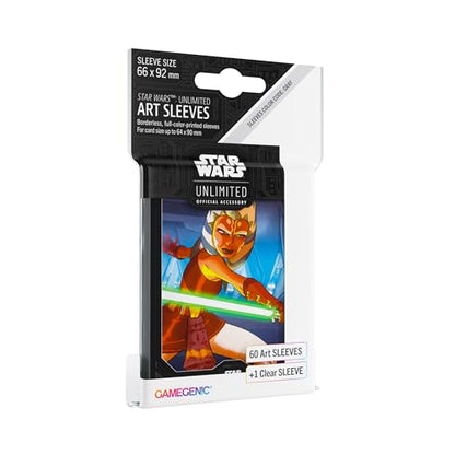 Star Wars Unlimited Ahsoka Tano Art Sleeves | Gamegenic Officially Licensed Pack of 60 Art Sleeves and 1 Clear Sleeve, Optimized Size for TCG and LCG Games - style: Ahsoka Tano
