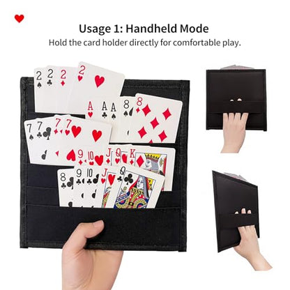 2 Pack Playing Cards Holders with Stable Tabletop Stand,5-Layer Hands Free | Handheld/Tabletop Use, Adjustable Stand Angle for Better Card Viewing, Stable, Not Tip Over, Card Holders for Playing Cards