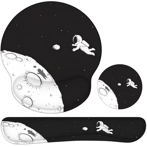 Ergonomic Mouse Pad with Wrist Rest and Keyboard Wrist Rest, Mousepad and Wrist Rest for Computer Keyboard, Pain Relief, Non-Slip Rubber Base, Mouse Pad with Wrist Support for Gaming, Astronaut - color: Astronaut