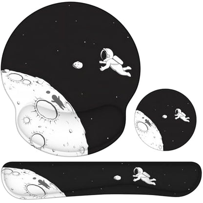 Ergonomic Mouse Pad with Wrist Rest and Keyboard Wrist Rest, Mousepad and Wrist Rest for Computer Keyboard, Pain Relief, Non-Slip Rubber Base, Mouse Pad with Wrist Support for Gaming, Astronaut - color: Astronaut