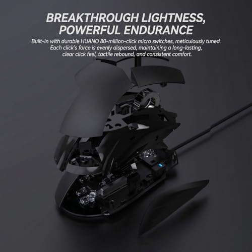 G502 High Performance Wired Gaming Mouse, Ergonomic RGB Gaming Mouse Wired with 7200 Adjustable DPI, 8 Programmable Buttons, Professional Software for Gamer Office [Black]