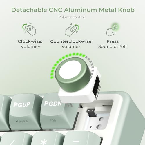 RK ROYAL KLUDGE R98 Pro Wired Mechanical Keyboard, RGB PC Gaming Keyboard with Number Pad and Volume Knob, Gasket Mount, MDA Profile PBT Keycaps, for Win/Mac, Hot Swappable Linear Cream Switch - color: Cyan, size: Hot Swappable Cream Switch