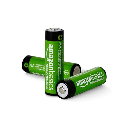 Amazon Basics 16-Pack Rechargeable AA NiMH Batteries, 2000 mAh, 1.2V, Low Self Discharge, Pre-Charged, Recharge up to 1000x Times - size: 16 Count (Pack of 1)