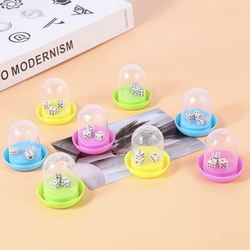 12 Pack Mini Dice Cup Set，Party Favors for Adults Kids Toddlers, Plastic Shaker Dice Game，Shaker Cup Desk Toys, Classroom Rewards, Carnival Prizes, Goodie Bag Stuffers, Treasure Box, Pinata Fillers