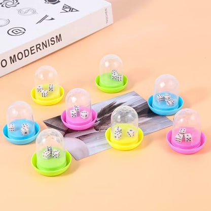 12 Pack Mini Dice Cup Set，Party Favors for Adults Kids Toddlers, Plastic Shaker Dice Game，Shaker Cup Desk Toys, Classroom Rewards, Carnival Prizes, Goodie Bag Stuffers, Treasure Box, Pinata Fillers