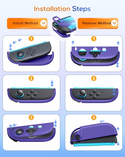 FYOUNG Protective Case for Nintendo Switch 2 2025, Slim Cute Hard Shell | Switch 2 Cute Case, Scratch&Shock Protection Cover with Screen Protector, 8 Thumb Grip (Solid Purple, Switch 2 7.9inch) - color: Solid Purple