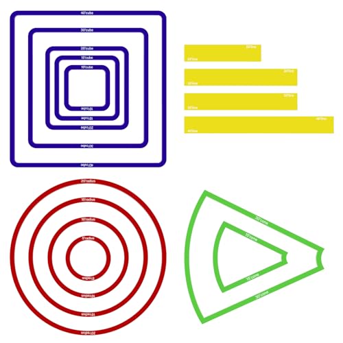 Sintuff 15 Pcs Spell Effect AOE Damage Template Area Translucent Acrylic Spell Marker Set Include 5 Cube 4 Circle 2 Cone 4 Line Templates for Gifts Trpgs Dm Gaming Accessories(Colorful) - color: Colorful
