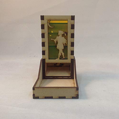 Bard Mini Dice Tower v1 Neon Yellow Acrylic Window Laser Cut MDF Unique Gift