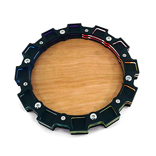 C4Labs Dice Tray - Rainbow Design, Stainless Steel, Wood, Acrylic, 7.9" x 6.1" - color: Rainbow