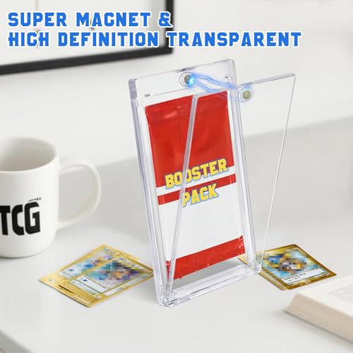 DEDC Booster Pack Protector Card Holder UV Magnetic Case MTG Display Holder Clear Cases Fit for Standard Cards Storage Protect Collectible Sports Gaming Cards (Starter Duo(2pcs))