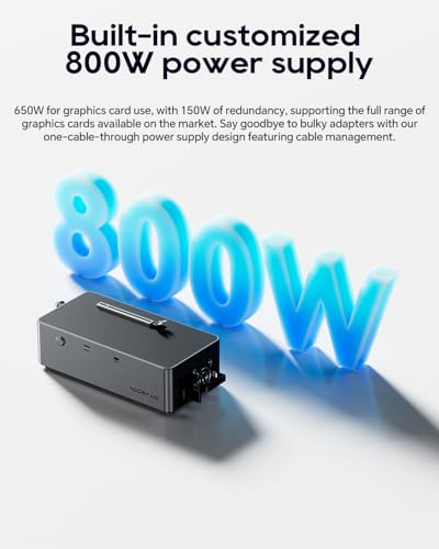 AOOSTAR AG02 External GPU Dock Station with USB4+OCULINK Ports and 800W PSU,EGPU Suitable for Graphics Cards Under 600W Power,eGPU Enclosure for RTX 4090, AMD RX 7900 XTX etc
