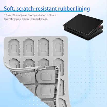 ONETIAOLONG Switch Game Case Holder for Switch 2 & OLED & Lite with 64 Cartridge Slots and 64 Micro SD Card Storage with Magnetic Closure,Protective Hard Shell for Easy carrying (Black, 64-slots) - size: 64-slots