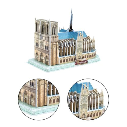 Architecture World Famous of 3D Puzzle.Build Your Own Collection of 17 Global Landmarks (Notre Dame, Colosseum) - Educational DIY Model Kit for Kids & Adults. (Notre Dame DE Paris) - color: Notre Dame De Paris