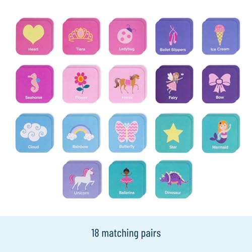 Wildkin Memory Matching Game – 18 Educational Pairs for Toddlers & Preschool - Enchanted - style: Enchanted