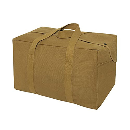 Rothco Small Canvas Parachute Cargo Bag – Rugged Outdoor Storage Travel Duffle - color: Coyote Brown