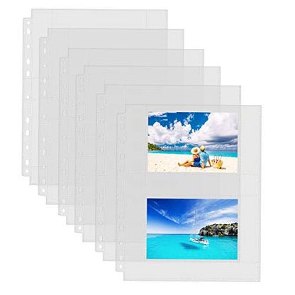 Sooez 30 Pack 4x6 Photo Sleeves for 3 Ring Binder, Hold 120 Pictures | Heavy Duty Plastic Binder Sleeves, Photo Album Refill Pages, Acid Free Archival Page Protector, Binder Inserts for Postcard - size: 4x6" 2-Pocket