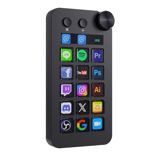 TreasLin VSDinside Stream Controller Deck with 18 Customizable Macro Keys to Trigger Actions in OBS Twitch YouTube for Content Creators Stream Dock Compatible with PC & Mac N1 Black Macro Keypad - color: Black, size: N1
